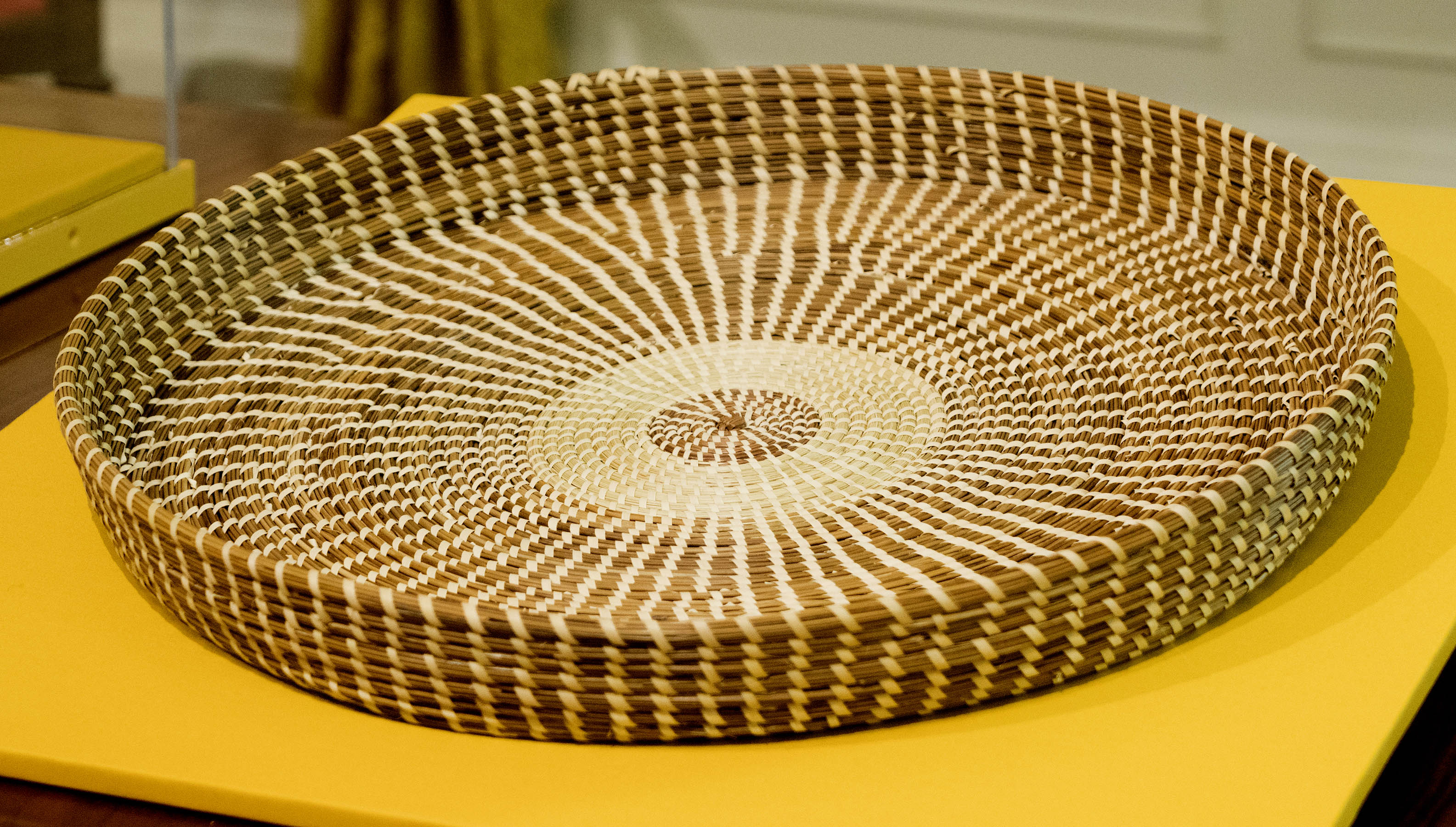 Sweetgrass basket on display at the Minneapolis Institute of Art's Charleston Room